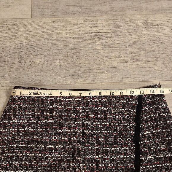 Loft Tweed Sequined Glitter Short Skirt Black Red White 6 - Picture 7 of 8